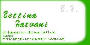 bettina hatvani business card